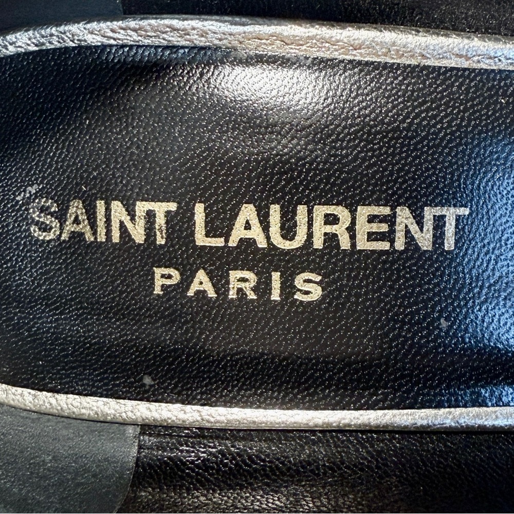 Saint Laurent Gold Block Heel Shoes - Picture 12 of 16